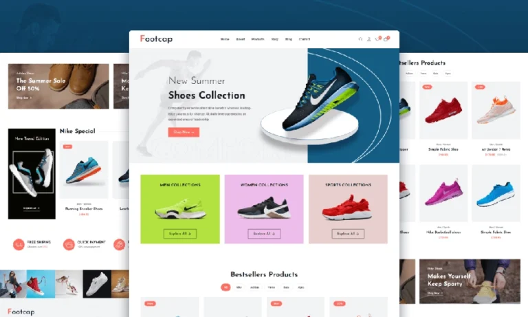 Responsive eCommerce website development India built for shoe brand